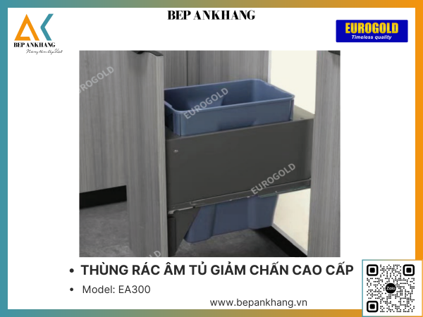 THÙNG RÁC ÂM TỦ GIẢM CHẤN CAO CẤP EUROGOLD EA300 - 300mm